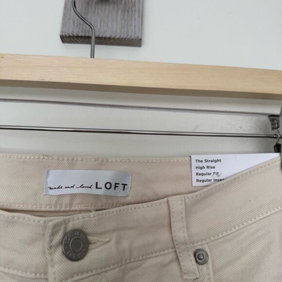Ann Taylor Loft Women’s 29 The Straight Cream Jeans New - Picture 2 of 8
